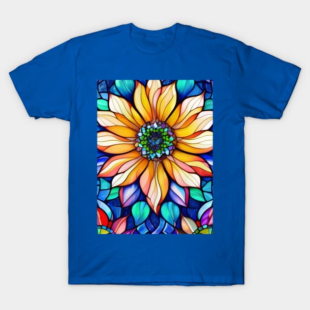 Stained Glass Daisy T-Shirt by LyndiiLoubie